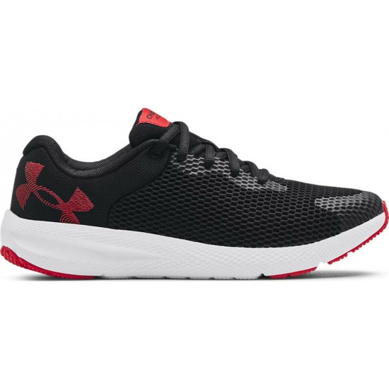 UNDER ARMOUR KIDS RUNNING SHOES GS CHARGED PURSUIT 2 black-red SHOES